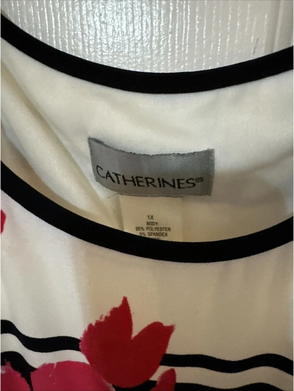 Catherines Maxi Sleeveless Tank Dress Black White Floral Lined Stretch 1X